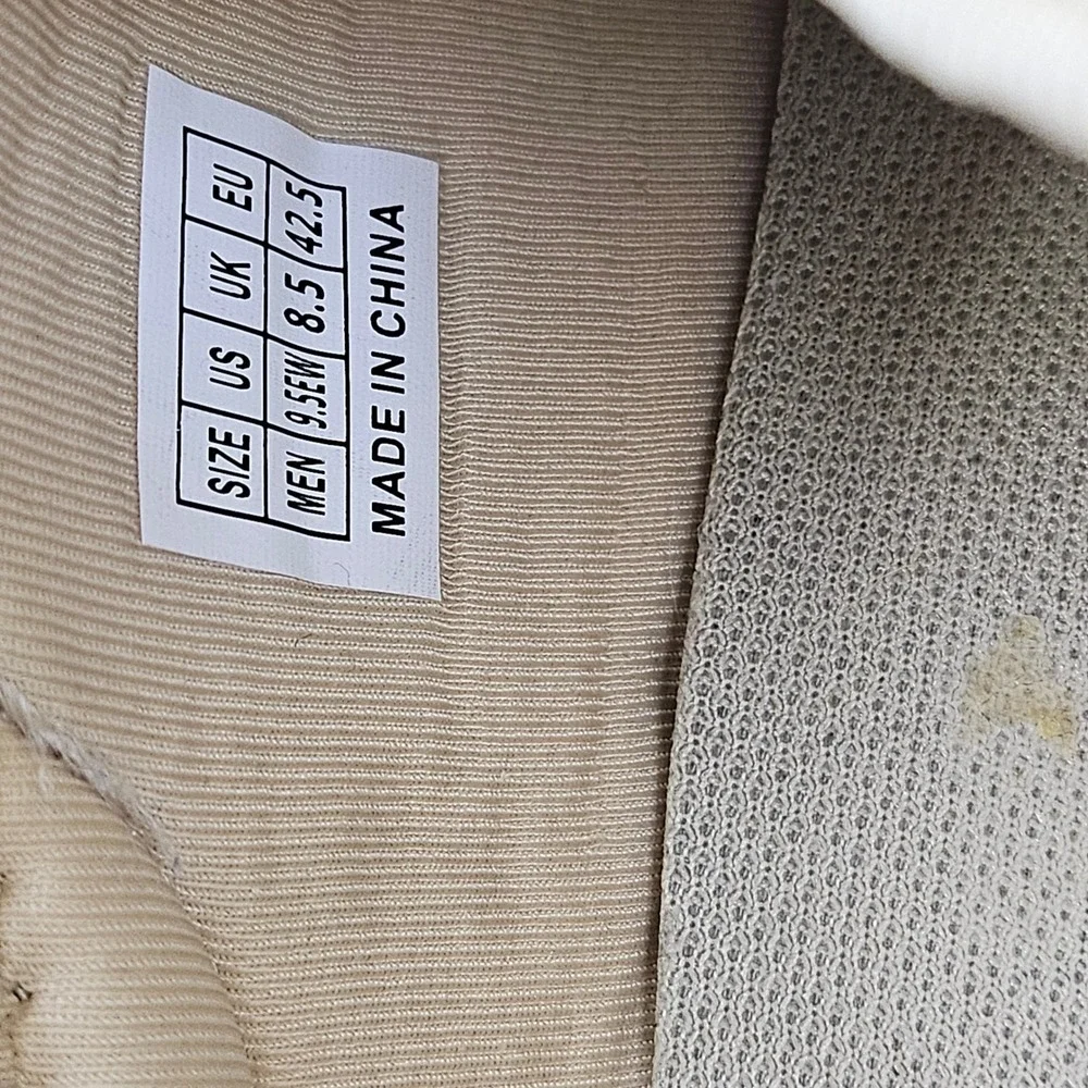 TEOHRW Men's Beige‎ Mesh Slip On Sneakers Hook and Loop Shoes Size 9.5 Wide